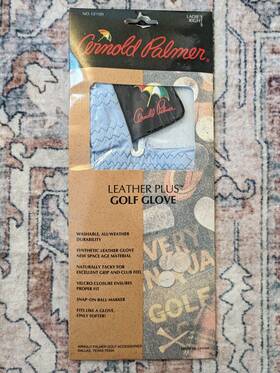 Arnold Palmer 010346123523 Golf Glove Umbrella Leather Blue 12100 Ladies Right M Vintage