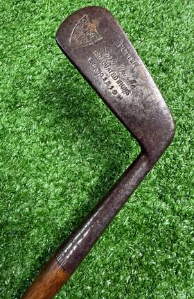 Burke 1819m Vintage Long Newark Ohio Hickory Shafted Putter / All Original 35 Inch Bar25