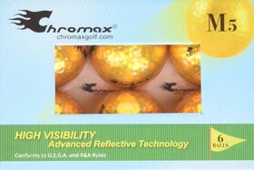 Chromax B07931z8f7 Metallic M5 Golf Balls - 6 Pack Gold High Visibility And Long Distance