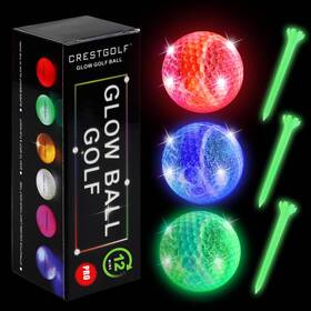 Crestgolf B08q3p752f Glow Dark Golf Balls And Tees Super Bright Light Up Led Night
