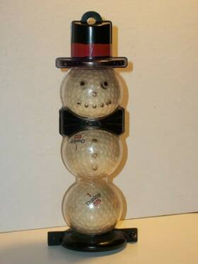 Dunlop 032085327093 Vintage 1960s 65 #1 Golf Ball Snowman Sleeve 3 Unused Christmas Ornament