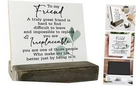 Gkwa Dz105 True Frienship Gifts Wood Plaque A Truely Great Friend Is Hard To Find