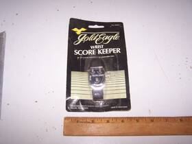 90100 Gold Eagle Vintage Wrist Golf Stroke / Score Keeper Counter Marked Hong Kong