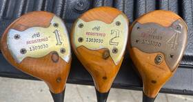 Hb 1303030 H&b Registered Blond Wood Set Driver 2 And 4 A Flex Senior Shafts