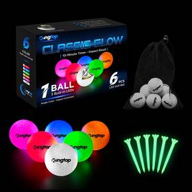 Kingtop B0dcfwfj38 Classic Glow In The Dark Golf Balls 10-min Reset Timer Super Bright Le