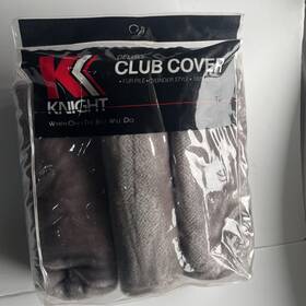 Knight 040169018775 Vintage Golf Club Covers Gray Fur Pile 100% Acrylic Set Of 3 Nos