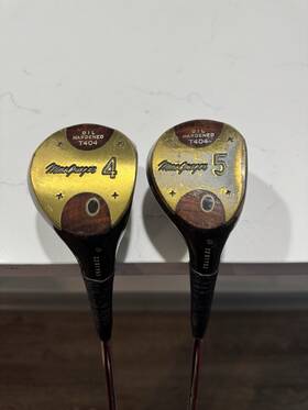 T404 Macgregor Oil-hardened Persimmon 4 And 5 Woods Rare 1960s Tourney Pair