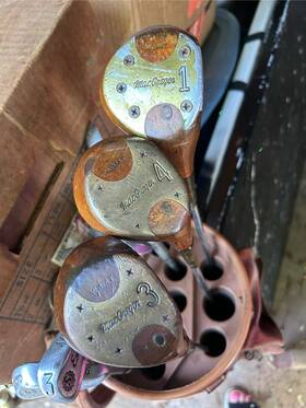 W3mt Macgregor Turney Persimmon 3 4 5 Woods Pre Owned Condition Rh Vtg 1950s