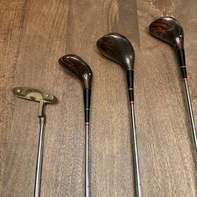 Br15 Northwestern Vintage 1-3-5 Esquire Woods Golf Clubs And Brass Putter