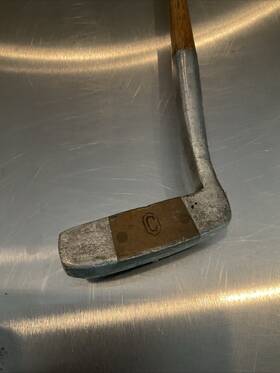 12hb Otey Crisman Vintage Hickory Wood Shaft Putter 35.5 Inch