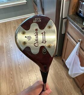 3055r Powerbilt New Citation Reg Vintage Wooden Driver Golf Club With Steel Shaft