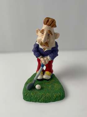 Russ Berrie & Co 14502 Vintage And Co. Resin Golf Figurine #14502 3 3/4 Inch Tall Club Ball