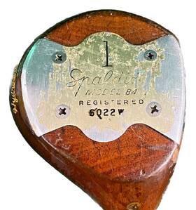 6022w Spalding Model 84 Registered Persimmon Driver Rh Steel 42.5 Inch Good Grip Hc
