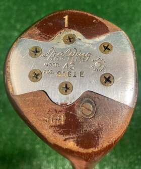 9061e Spalding Top-flite Model 43 Persimmon Driver Rh Rocket Steel 43.25 Inch Rare