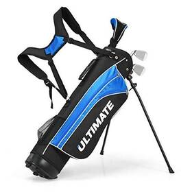 Squareful Go-st46504bl Kids Golf Clubs - 3# Fairway Wood 7# And 9# Irons Putter Head Cover Rain