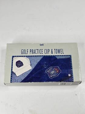 99-6107 Swank Vtg Golf Practice Cup And Towel 1992 99-6107/1 Course Master Bag Cart