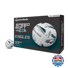 Taylormade B0f33xt9wl Speed Soft Ink Nfl Philadelphia Eagles Golf Balls - Dozen