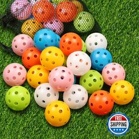 Thiodoon B0cp1pg3bj 24pk Practice Golf Balls Limited Flight 40mm Hollow Plastic Training