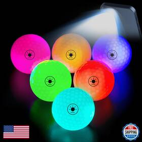 Thiodoon B0cp29fx6l Glow In The Dark Golf Balls Light Activated 7 Colors Up Led