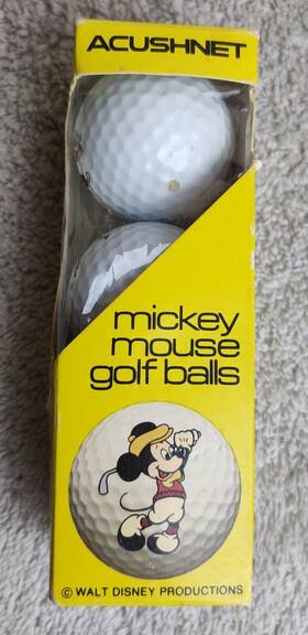 Titleist 084984057229 Golf Balls Pack Of 3 Disney Acushnet Mickey Mouse Made In Usa Nos