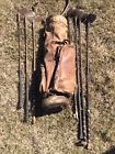 Vintage Wood Golf Clubs With Leather Barn Fresh Find Varies