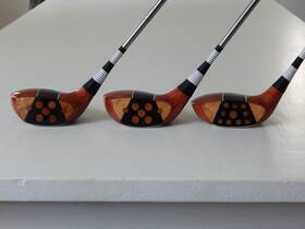 Vulcan V-38-t Vintage Refinished Fancy Face Driver Brassie And Spoon Woods Set 1920s