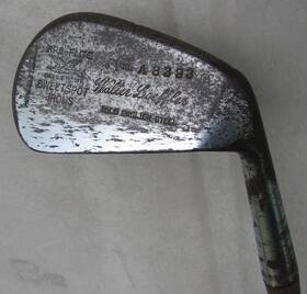 Walter Loeffler A8393- Kro-flite Mild English Steel 7-iron Hickory Shaft Leather Grip