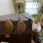 Macgregor Tourney Custom Vintage Woods Set Of 3 Wooden Golf Clubs Steel Shaft. Fixed Price $72.50.