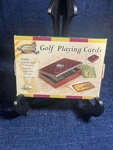 Vtg! Clubhouse Collection Golf Playing Cards 2 Decks Wooden Case New Open-box. Fixed Price $15.00.