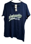 Nwt Nfl Team Seattle Seahawks Womens Blue V-neck Short Sleeve T-shirt Large Tee. Fixed Price $12.00.