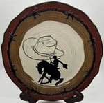 Sonoma Ceramic Happy Trails Salad Plate Cowboy Western, 8 3/4. Fixed Price $10.00.