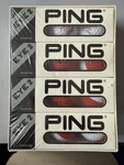 Vintage Ping EYE2 Red-white Bi-colored Merry Christmas Golf Balls Sealed Dozen. Fixed Price $299.62.