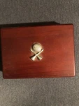 Golf Theme Playing Cards Motif Wooden Box. Fixed Price $11.99.
