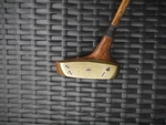 Antique Spalding 2 Center Shafted Wooden Mallet Putter. Fixed Price $214.89.