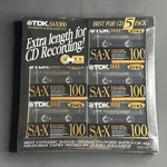 5 Pack Tdk SA-X100 Iec Ii/type High Position Blank Cassette Tapes New Sealed. Fixed Price $59.00.