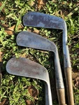 Vintage Pilot Forged Hickory Shaft Golf Clubs Putter + Mid Iron Mashie. Fixed Price $79.99.