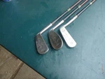 Wilson Gene Sarazen 3 Club Leather Grip Iron Set 2, 9, Putter Rh Coated Shaft. Fixed Price $22.00.