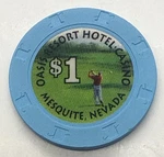 Oasis Resort Casino Golf Spa - $1 Chip Mesquite Nv Paulson H&c 1995. Fixed Price $5.24.