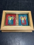 Golf Novelty Playing Cards 2 Sealed Decks Wooden Box Glass Classic Collection. Fixed Price $16.99.