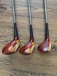 Vintage Macgregor Jack Nicklaus Muirfield Oil Hardened Rh Persimmon Woods 1-4-5. Fixed Price $99.99.