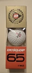 New Vintage Dunlop 65 Golf Balls- 3 Sleeve Rare. Fixed Price $19.99.