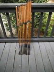 9 Club Set Antique Hickory Wood Shaft Wide Flanged Sole Maxwell Irons Players. Fixed Price $1449.89.