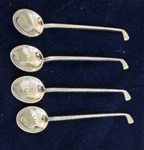 Vintage Australia Sterling Silver Golf Club Coffee Tea Spoons X 4, Circa 1950'S. Fixed Price $85.00.