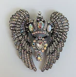 Butler And Wilson Clear Ab Crystal Crown Wings Brooch New. Fixed Price $106.16.