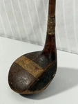 Antique Vintage Macgregor 2 Tone Model 37 Hickory Wood Shaft Brassie Golf Club. Fixed Price $90.00.
