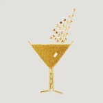 Butler And Wilson Gold Glitter Champagne Glass Brooch Lge New 50TH Anniversary. Fixed Price $51.72.