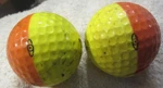2 Ping Golf Orange & Opaque Yellow Karsten Color Dual Vintage Balls. Fixed Price $9.00.