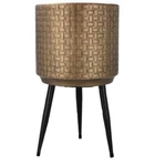 Large Gold Pot Stand Iron Basketweave With By Gisela Graham. Fixed Price $86.80.