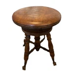 Antique Chas Parker Co Adjustable Wood Piano Stool Iron Claw Feet Victorian. Fixed Price $125.00.