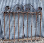 Wrought Iron Gate With Ornate Double Scrolls 35 3/4" X 37 1/4" GS00072. Fixed Price $540.00.
